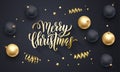 Happy New Year embroidery font and knitted decorations for holiday greeting card design. Vector Christmas calligraphy text, deer o