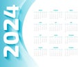 happy new year 2024 english calendar template design