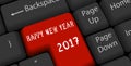 Happy new year 2017 on enter keyboard Royalty Free Stock Photo