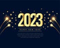 happy new year eve celebration background with golden 2023 text effect Royalty Free Stock Photo