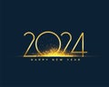 happy new year 2024 event background with golden particle