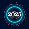 happy new year 2025 event background with neon frame Royalty Free Stock Photo