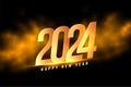 Happy new year 2024 event background with smoky effect Royalty Free Stock Photo