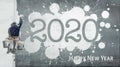 Happy New Year 2020 on facade Royalty Free Stock Photo