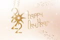 Happy New Year 2022. Festive greeting card with golden numbers and ribbons on a light background. Flat vector illustration EPS10 Royalty Free Stock Photo