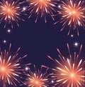 Happy New Year, firework background, greeting card, blak template raster