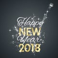 2018 Happy New Year firework black background vector Royalty Free Stock Photo