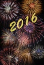 Happy new year 2016 with firework Royalty Free Stock Photo