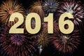 Happy new year 2016 with firework Royalty Free Stock Photo