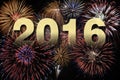 Happy new year 2016 with firework Royalty Free Stock Photo