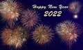 Happy new year 2022 with firework on sky