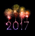 2017 Happy New Year firework sparklers Royalty Free Stock Photo