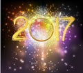 Happy new year 2017 Fireworks Royalty Free Stock Photo