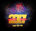 Happy New Year 2017 Fireworks Royalty Free Stock Photo