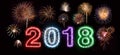 Happy New Year 2018 Fireworks Royalty Free Stock Photo
