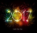 Happy New Year 2017 Fireworks colorful Royalty Free Stock Photo