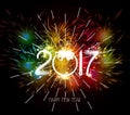 Happy New Year 2017 Fireworks colorful Royalty Free Stock Photo