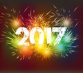 Happy New Year 2017 Fireworks colorful Royalty Free Stock Photo
