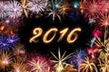 2016 Happy New Year Fireworks Royalty Free Stock Photo