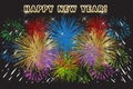 Happy new year fireworks colorful party holidays event celebration background