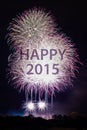 Happy New Year 2015 with fireworks Royalty Free Stock Photo