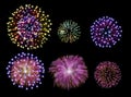Happy New Year Fireworks design set Royalty Free Stock Photo