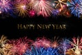 Happy New Year Fireworks Display Royalty Free Stock Photo