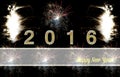 Happy New Year 2016 fireworks Royalty Free Stock Photo