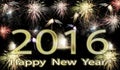 Happy New Year 2016 fireworks Royalty Free Stock Photo