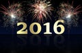 Happy New Year 2016 fireworks Royalty Free Stock Photo
