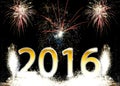 Happy New Year 2016 fireworks Royalty Free Stock Photo