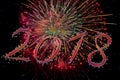 2018 Happy new year with fireworks Royalty Free Stock Photo