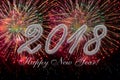 2018 Happy new year with fireworks Royalty Free Stock Photo