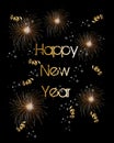 Happy new year 2014 fireworks greeting card Royalty Free Stock Photo