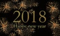 2018 happy new year in fireworks Royalty Free Stock Photo