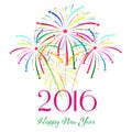 Happy new year 2016 with fireworks holiday background Royalty Free Stock Photo