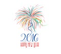 Happy new year fireworks 2016 holiday background design Royalty Free Stock Photo