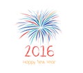 Happy new year fireworks 2016 holiday background design Royalty Free Stock Photo