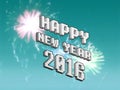 Happy new year fireworks 2016 holiday background design Royalty Free Stock Photo