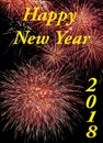 2018 Happy New Year fireworks Royalty Free Stock Photo