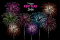 Happy new year 2016 fireworks night poster Royalty Free Stock Photo