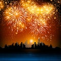 Happy New Year fireworks Royalty Free Stock Photo