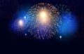 Happy New Year Fireworks Party Bright Night Sky Background Royalty Free Stock Photo