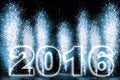 Happy New Year 2016 fireworks Royalty Free Stock Photo