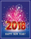 2018 Happy New Year Fireworks Royalty Free Stock Photo