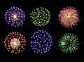 Happy New Year Fireworks set Royalty Free Stock Photo
