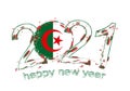 Happy New 2021 Year with flag of Algeria Royalty Free Stock Photo