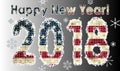 Happy New Year 2018 with flag of USA Royalty Free Stock Photo