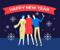 Happy new year 2019 - flat design style illustration