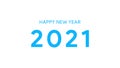 Happy New Year 2021 flat text design. Alphabet text on white background . EPS 10